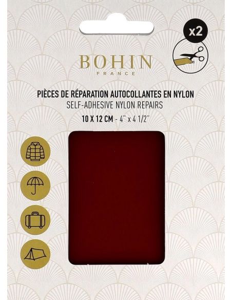 Toppe adesive in nylon per riparazioni Bohin - Bordeaux