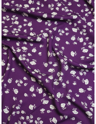 Tessuto twill viscosa Puff - Viola
