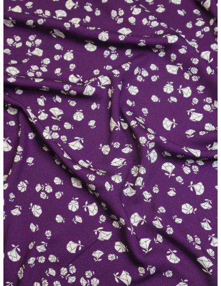 Tessuto twill viscosa Puff - Viola