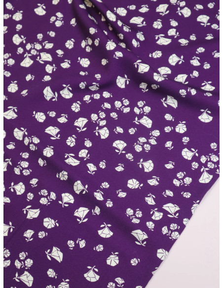 Tessuto twill viscosa Puff - Viola
