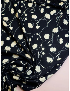 Tessuto twill viscosa Poppy - Nero 2