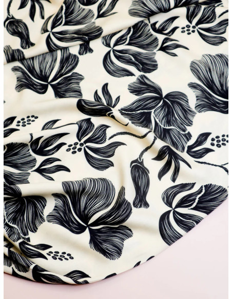 Tessuto twill viscosa Loa - Nero