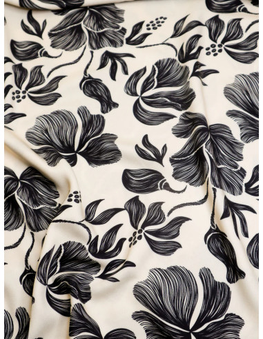 Tessuto twill viscosa Loa - Nero