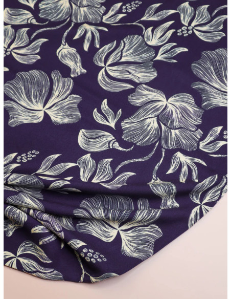 Tessuto twill viscosa Loa - Indigo