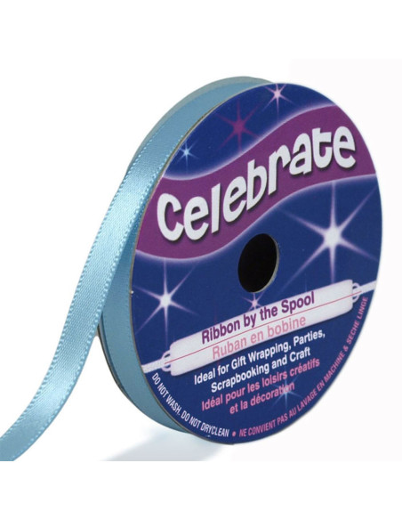 Nastro di raso Celebrate azzurro - 6 mm x 6 metri