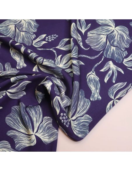 Tessuto twill viscosa Loa - Indigo