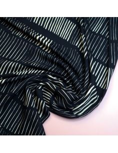 Tessuto twill viscosa Sticks - Nero