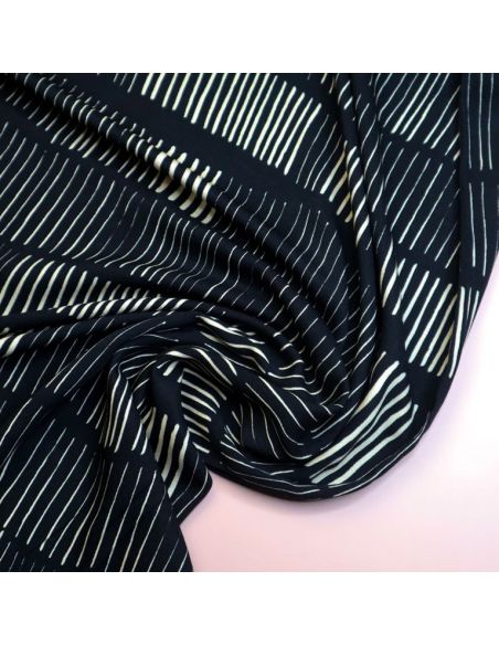 Tessuto twill viscosa Sticks - Nero