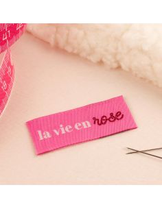 Set di 4 etichette da cucire - La vie en rose