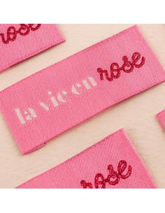 Set di 4 etichette da cucire - La vie en rose 2