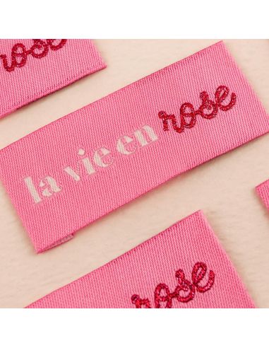 Set di 4 etichette da cucire - La vie en rose