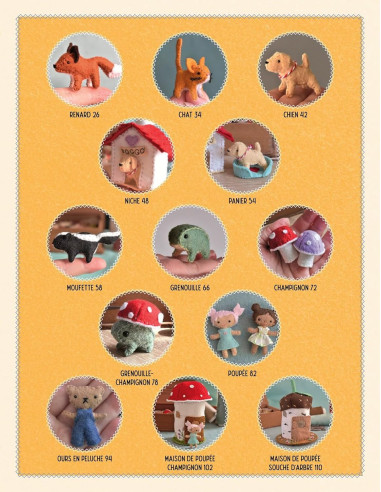 Libro mini bambole e animali in feltro