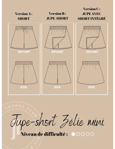 Modello di gonna e pantaloncini Zélie mini - Joli Lab