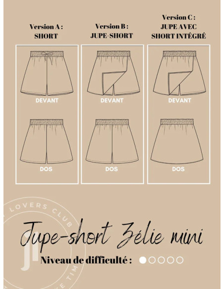 Modello di gonna e pantaloncini Zélie mini - Joli Lab