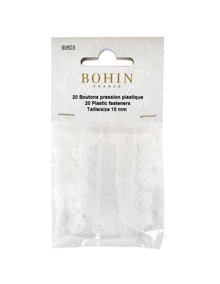 Bottoni a pressione rotondi da cucire in plastica trasparente 10 mm Bohin