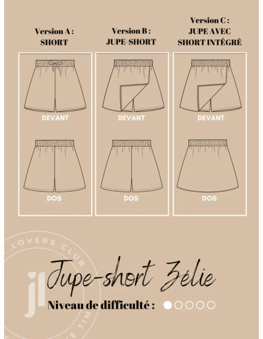 Modello di gonna e pantaloncini Zélie - Joli Lab