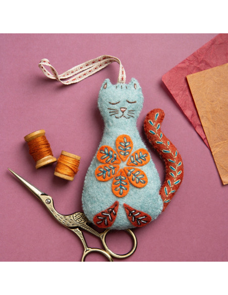 Mini kit feltro - Gatto folkloristico