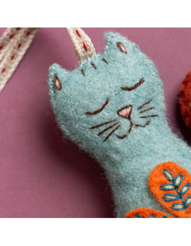 Mini kit feltro - Gatto folkloristico