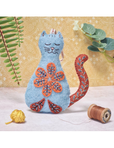 Mini kit feltro - Gatto folkloristico