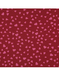 Tessuto felpato con cuori - Rosso 2