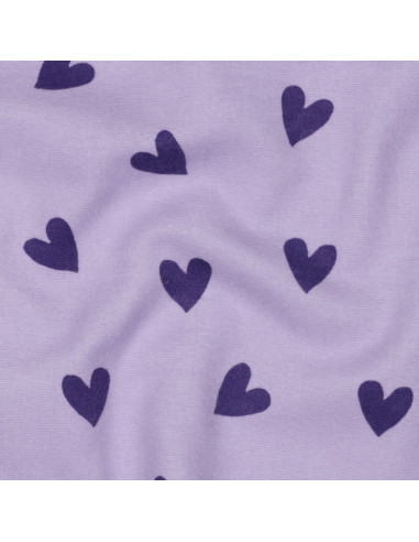 Tessuto flanella lavanda - Cuori fico