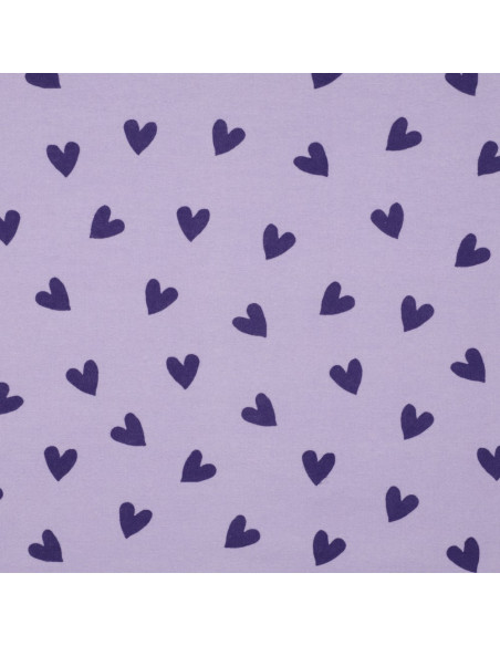 Tessuto flanella lavanda - Cuori fico