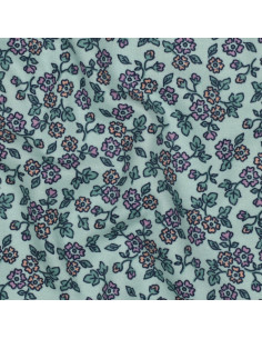 Tessuto flanella fiori - Menta 2