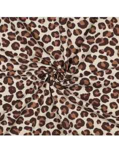 Tessuto felpato Leopardo - Marrone