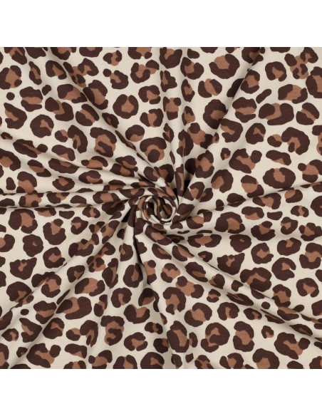 Tessuto felpato Leopardo - Marrone