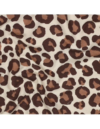 Tessuto felpato Leopardo - Marrone