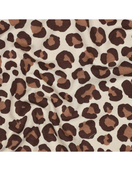Tessuto felpato Leopardo - Marrone