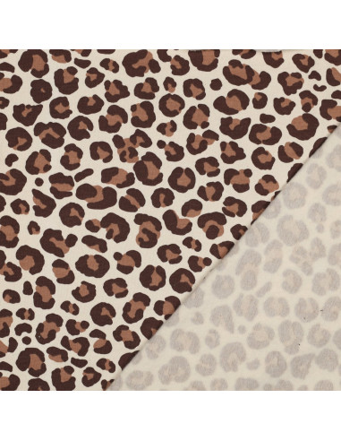Tessuto felpato Leopardo - Marrone