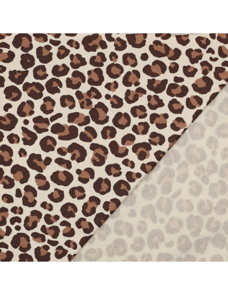 Tessuto felpato Leopardo - Marrone