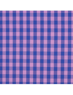 Tessuto Vichy a grandi quadri - Lavanda e blu 2