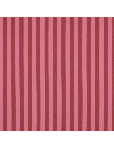 Tessuto popeline di cotone - Righe larghe - Bordeaux e rosso