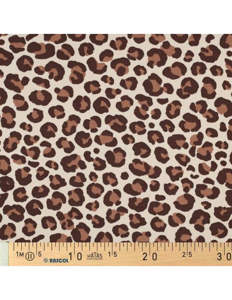 Tessuto felpato Leopardo - Marrone