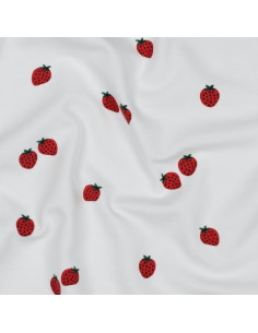 Tessuto jersey Fragole - Sfondo bianco 2