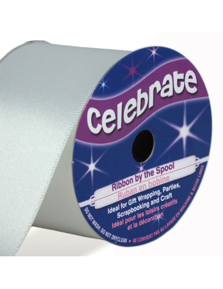 Nastro di raso Celebrate bianco - 38 mm x 4 metri