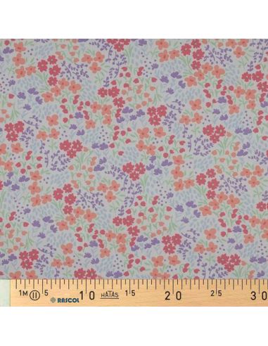 Tessuto di cotone idrorepellente con piccoli fiori - Sfondo bianco