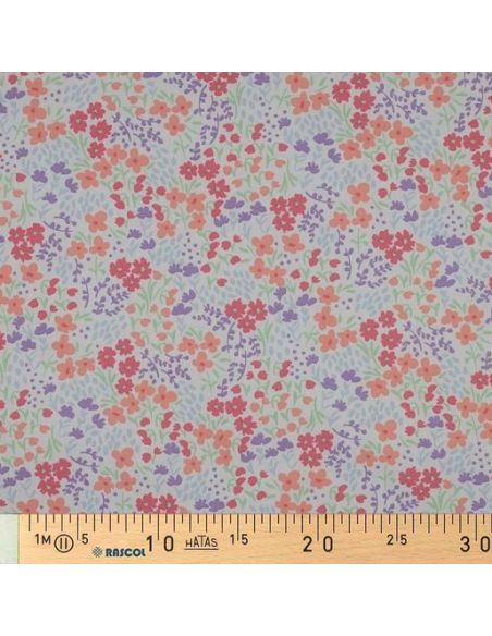 Tessuto di cotone idrorepellente con piccoli fiori - Sfondo bianco