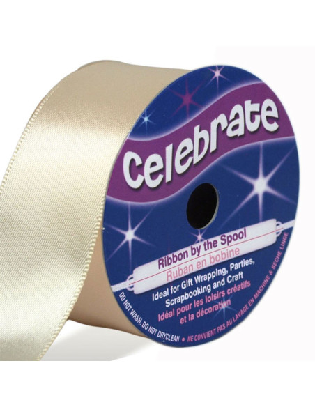 Nastro di raso Celebrate crema - 25 mm x 4 metri