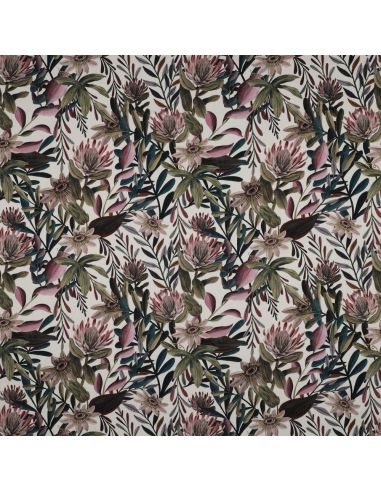 Tela di cotone canvas - Fiori vintage