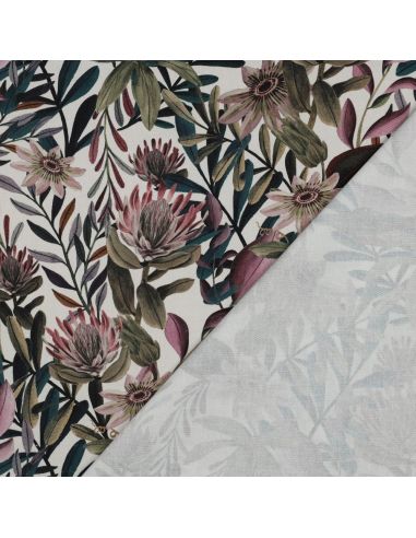 Tela di cotone canvas - Fiori vintage