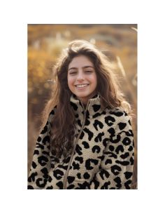 Tessuto pelliccia Teddy - Nero e crema 2