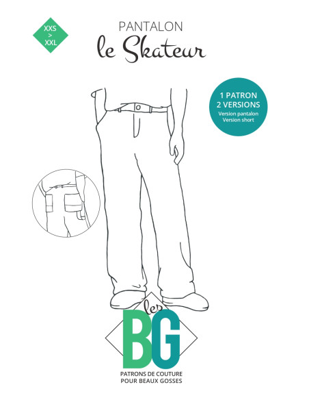 Modello di pantaloni da uomo Lo Skateur - Les BG