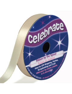 Nastro di raso Celebrate crema - 9 mm x 6 metri
