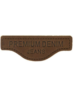 Etichetta da cucire in pelle premium denim - Marrone scuro