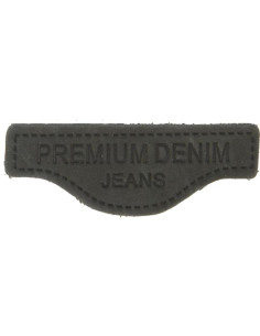 Etichetta da cucire in pelle premium denim - Nero