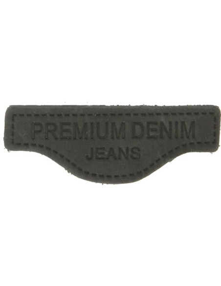 Etichetta da cucire in pelle premium denim - Nero