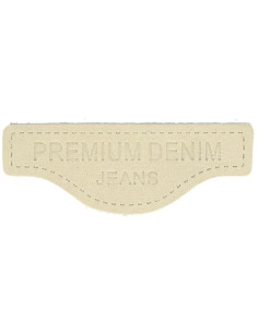 Etichetta da cucire in pelle premium denim - Beige